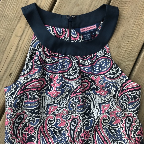 Vineyard Vines Paisley Silk Tank 0 XS - Picture 3 of 8